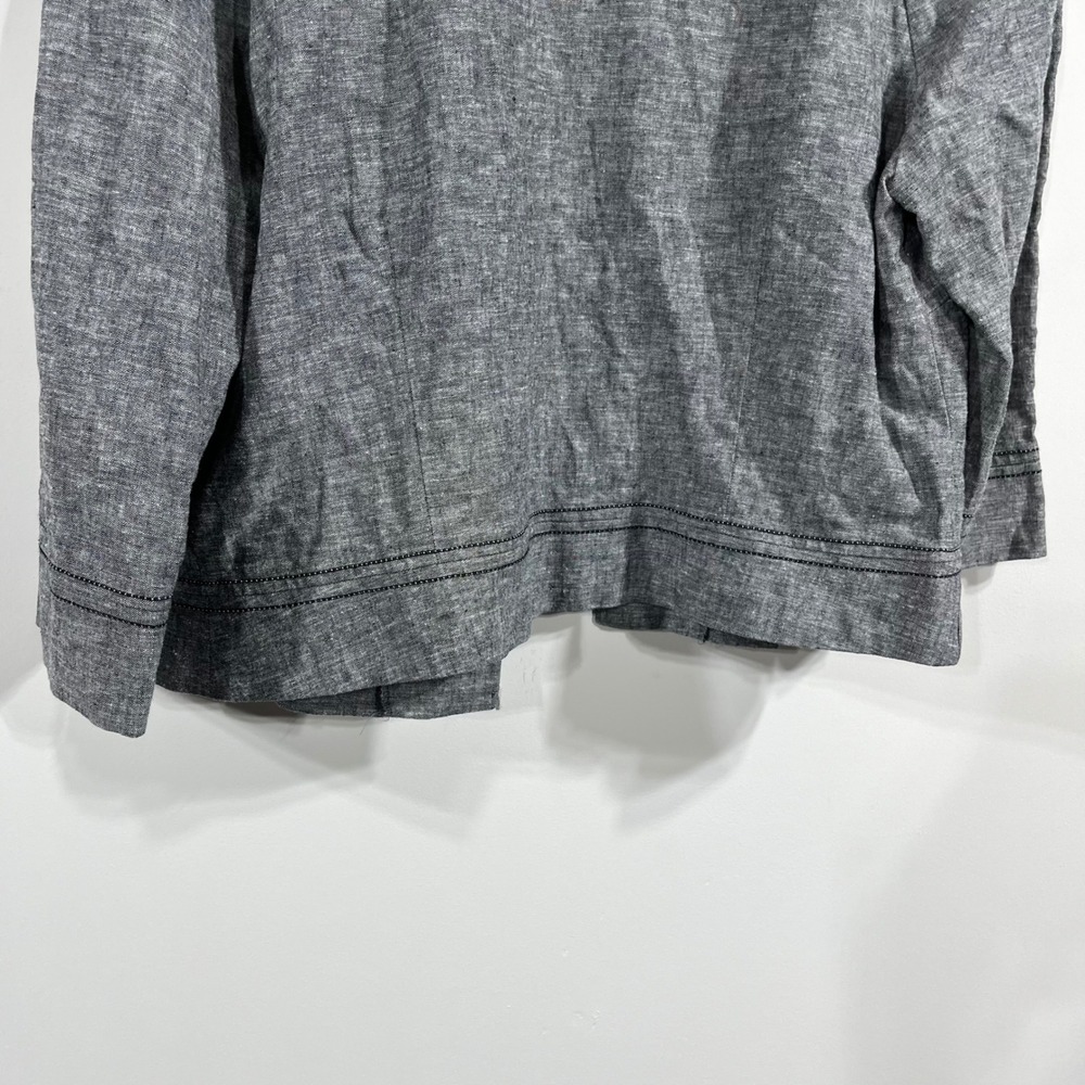 Steilmann Linen Cotton Cropped Jacket 3/4 Sleeve Womens 12 Lagenlook Old Money - Picture 9 of 11